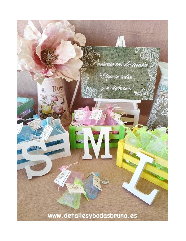 Protectores de Tacon con Bolsa de Organza y Tarjeta OFERTA 