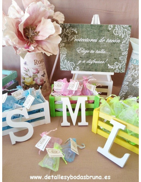 Protectores de Tacon con Bolsa de Organza y Tarjeta OFERTA 