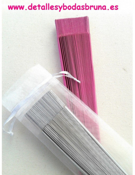 Abanico Liso Plata 23 cm 