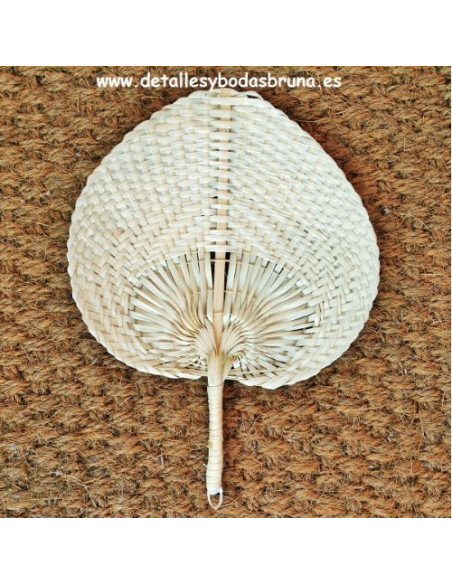 Pay pay de Mimbre natural asa rígida