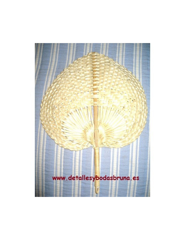 Pay pay de Mimbre natural asa rígida