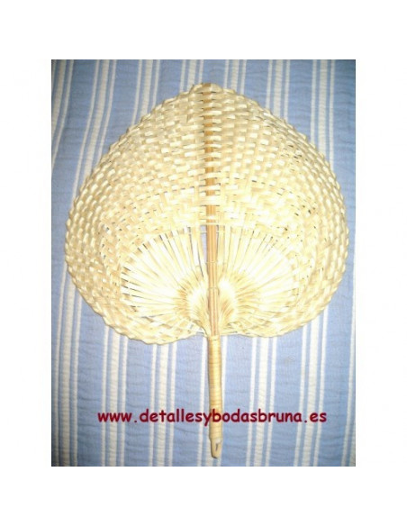 Pay pay de Mimbre natural asa rígida