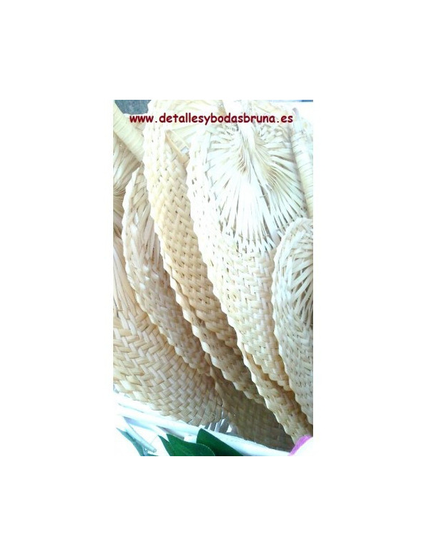 Pay pay de Mimbre natural asa rígida