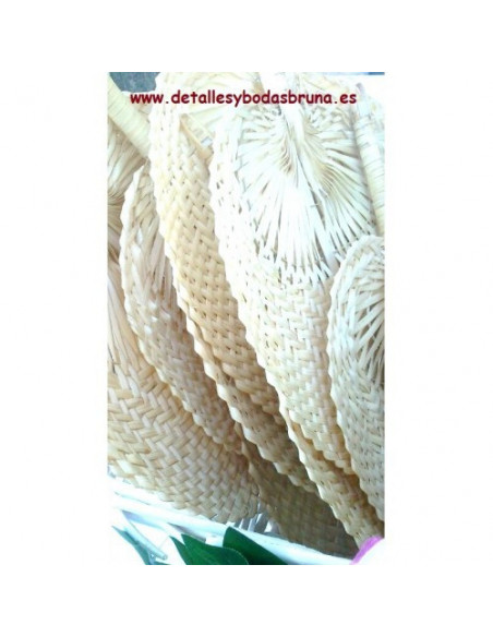 Pay pay de Mimbre natural asa rígida