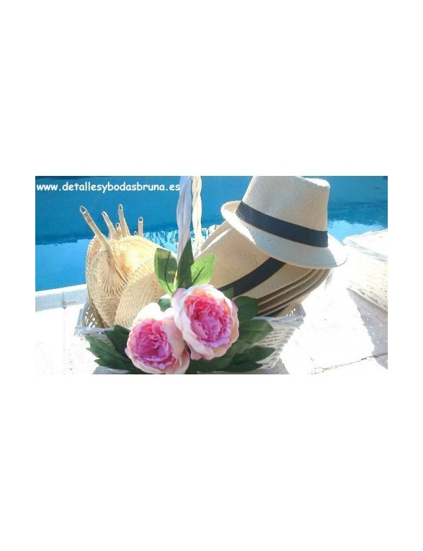 Pay pay de Mimbre natural asa rígida