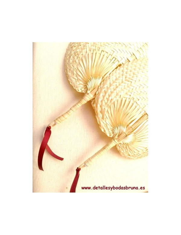 Pay pay de Mimbre natural asa rígida