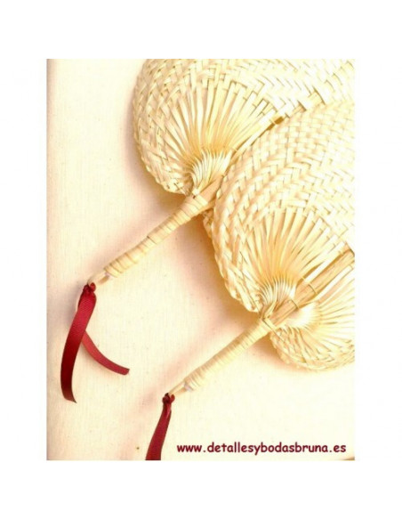 Pay pay de Mimbre natural asa rígida