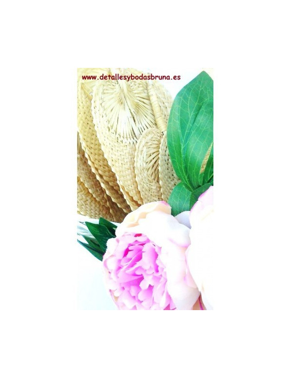 Pay pay de Mimbre natural asa rígida