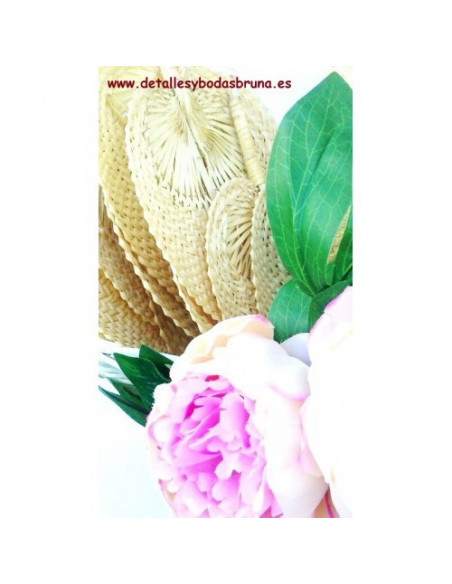 Pay pay de Mimbre natural asa rígida