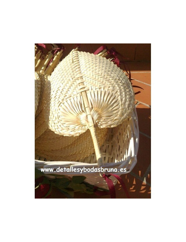 Pay pay de Mimbre natural asa rígida