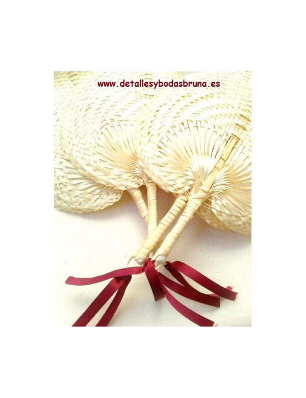 Pay pay de Mimbre natural asa rígida