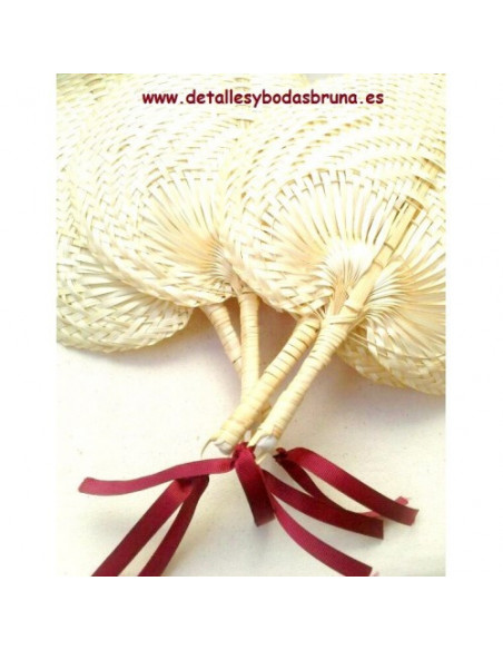 Pay pay de Mimbre natural asa rígida