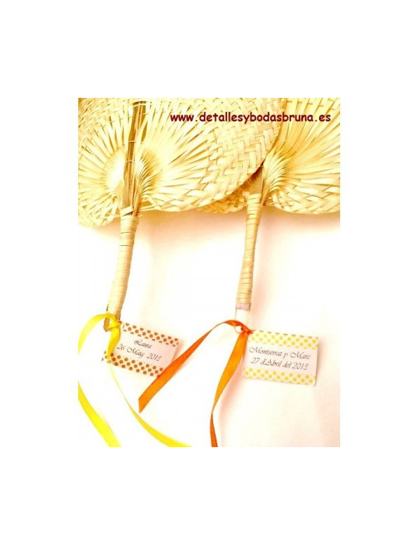 Pay pay de Mimbre natural asa rígida