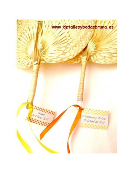 Pay pay de Mimbre natural asa rígida