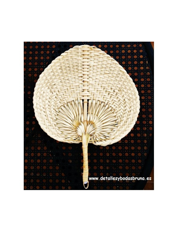 Pay pay de Mimbre natural asa rígida