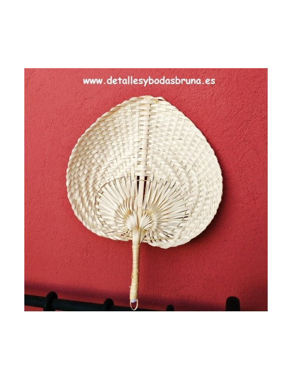 Pay pay de Mimbre natural asa rígida