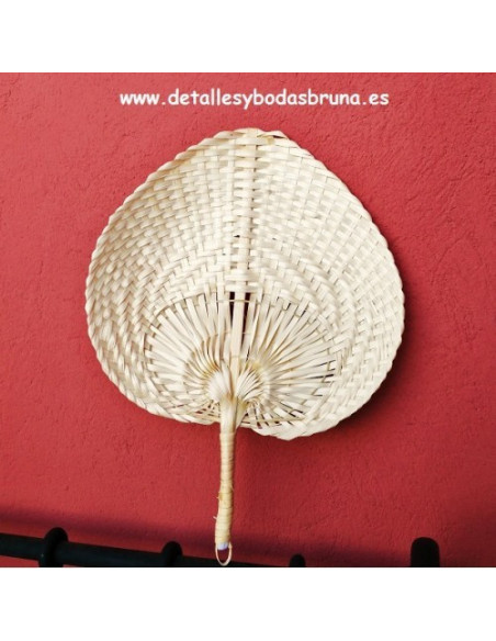 Pay pay de Mimbre natural asa rígida