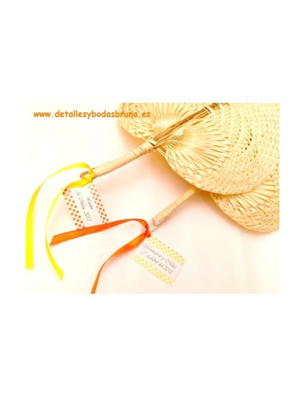 Pay pay de Mimbre natural asa rígida