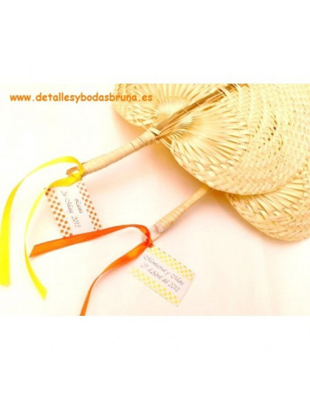 Pay pay de Mimbre natural asa rígida