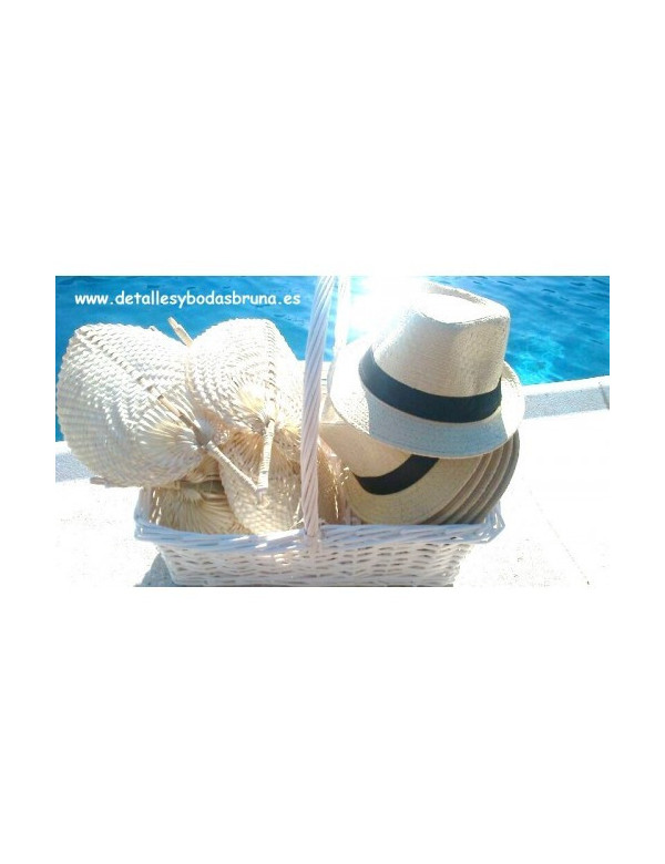 Pay pay de Mimbre natural asa rígida