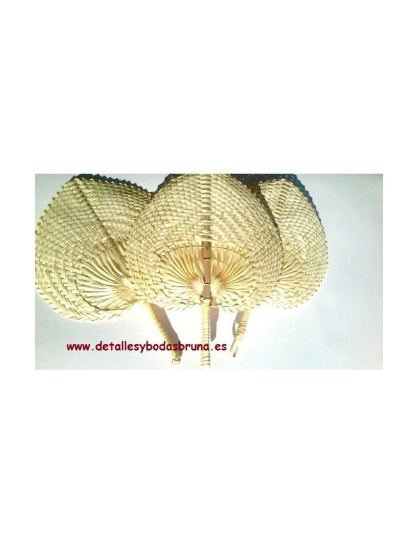 Pay pay de Mimbre natural asa rígida