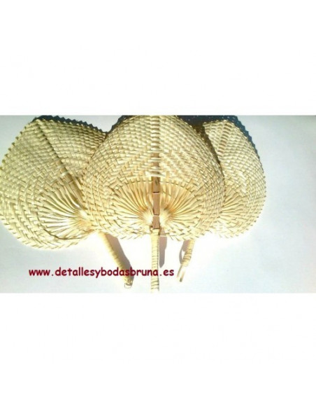 Pay pay de Mimbre natural asa rígida