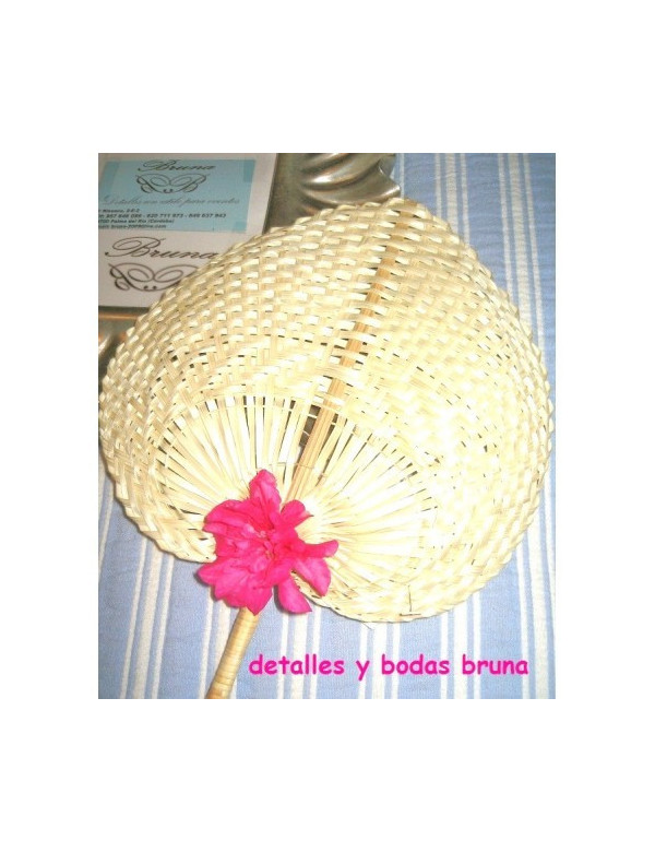 Pay pay de Mimbre natural asa rígida