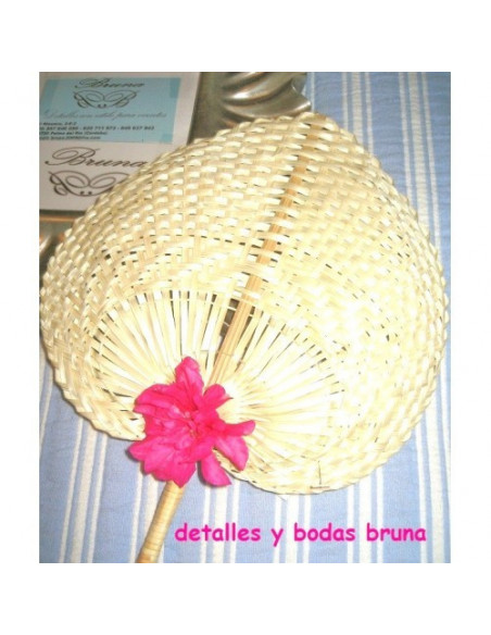 Pay pay de Mimbre natural asa rígida