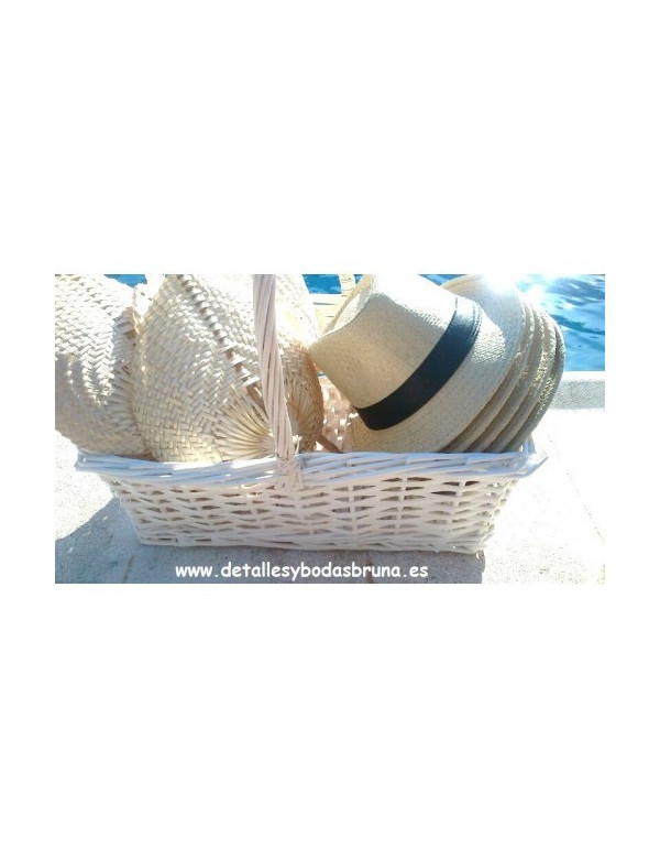 Pay pay de Mimbre natural asa rígida