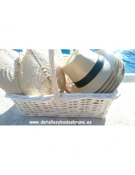 Pay pay de Mimbre natural asa rígida