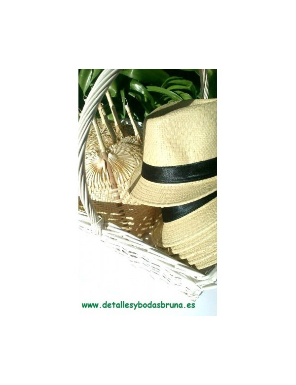 Pay pay de Mimbre natural asa rígida