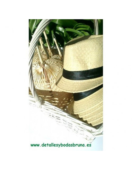 Pay pay de Mimbre natural asa rígida