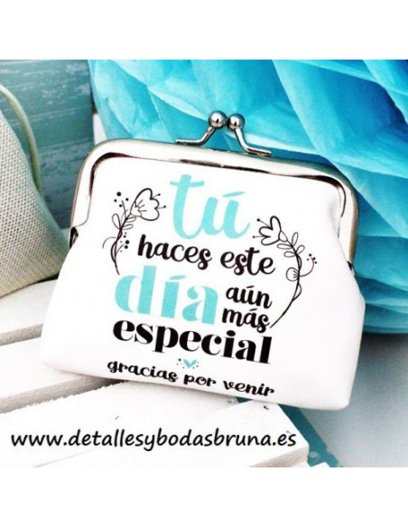 Monedero Mensaje Frase Gracias por Venir