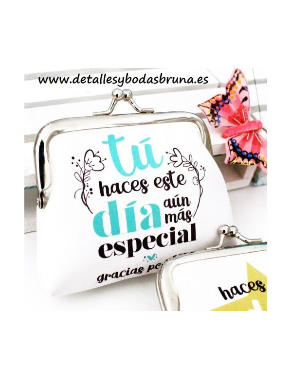 Monedero Mensaje Frase Gracias por Venir