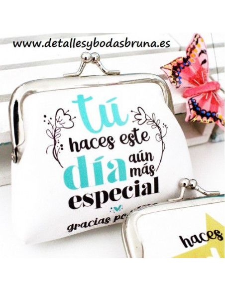 Monedero Mensaje Frase Gracias por Venir