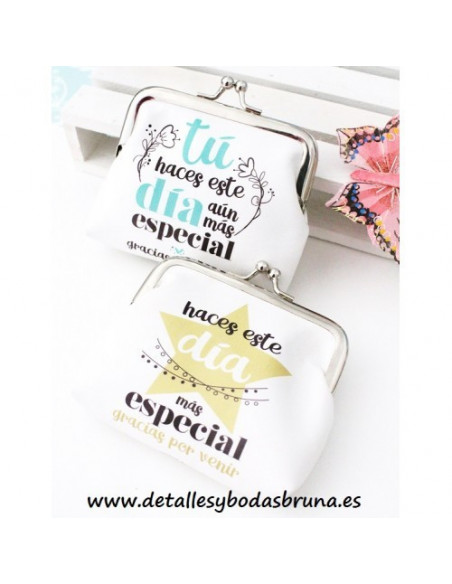 Monedero Mensaje Frase Gracias por Venir