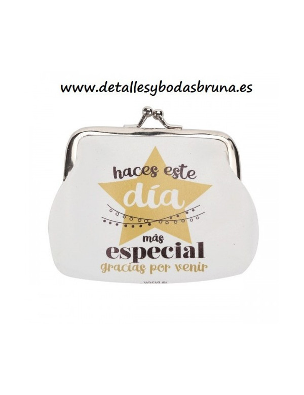 Monedero Mensaje Frase Gracias por Venir