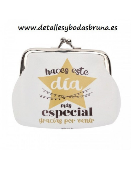 Monedero Mensaje Frase Gracias por Venir