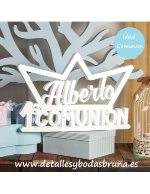 Nombre de Corcho Blanco Comunión Velero