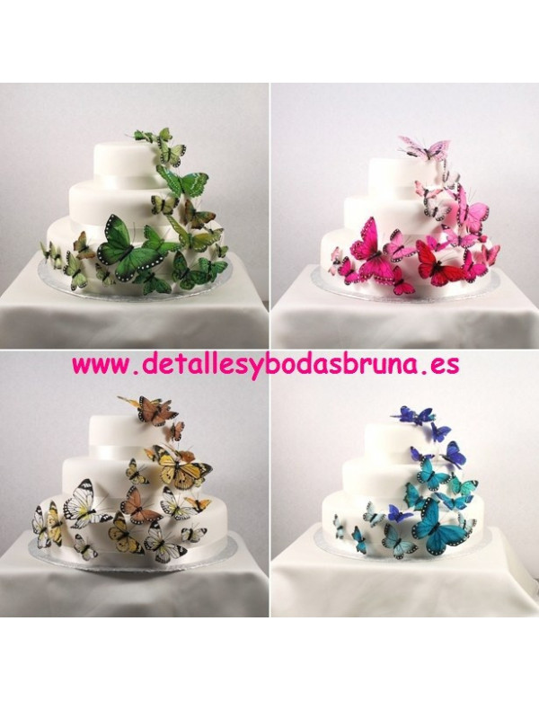 Mariposas Decorativas 24 unidades ESCOGE COLOR