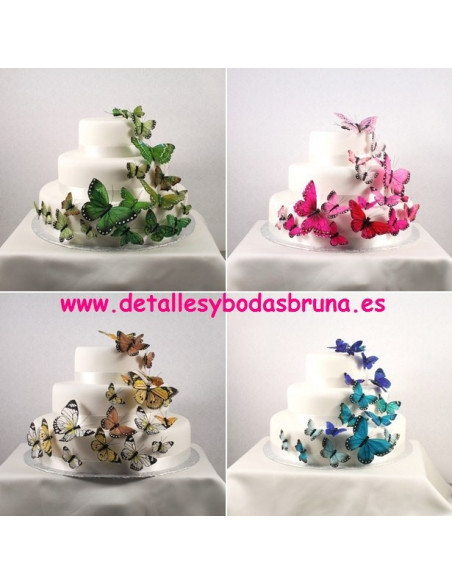 Mariposas Decorativas 24 unidades ESCOGE COLOR