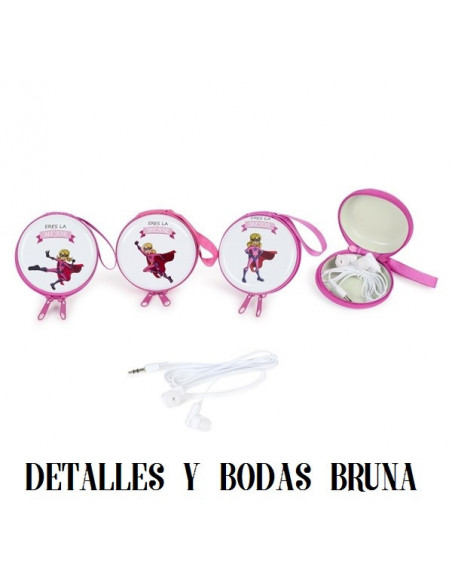 Monedero heroe niña y auriculares