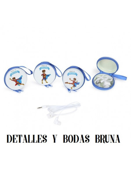 Monedero heroe niño y auriculares