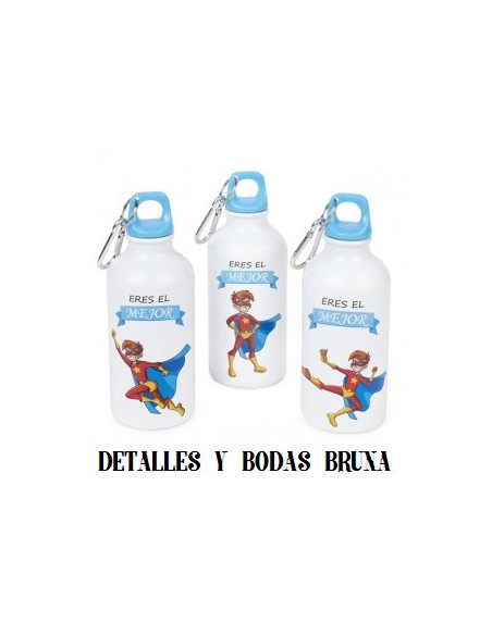 Bidon de metal heroe niño