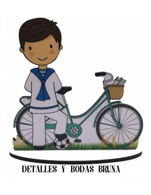 Figura comunion bicicleta niño