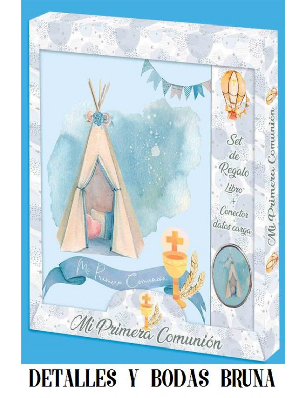 Libro de firmas comunion tipi celeste y conector datos de carga