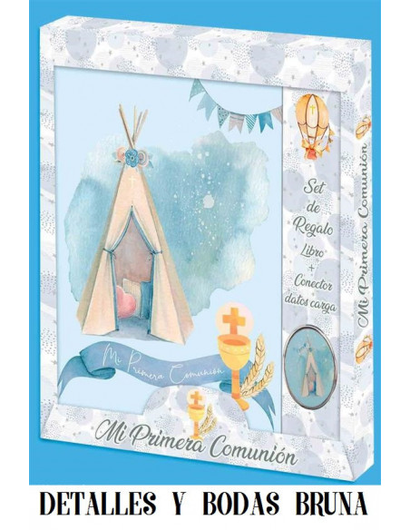 Libro de firmas comunion tipi celeste y conector datos de carga