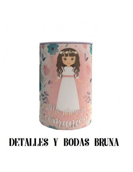 Hucha de Comunión Niña Rosa