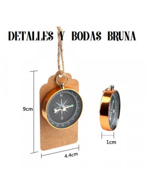 Brújula Vintage con tarjeta Kraft - LOTE 10 UNIDADES - 2