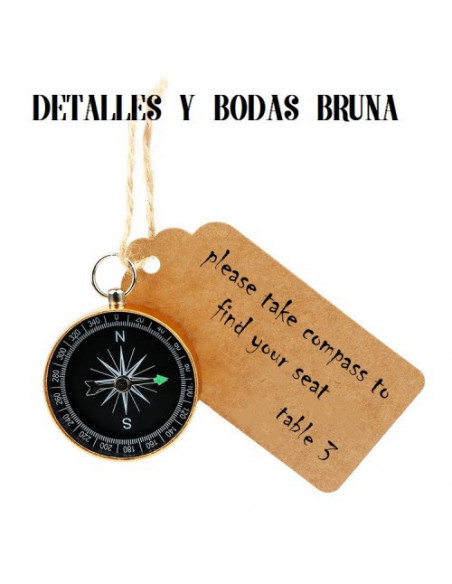 Brújula Vintage con tarjeta Kraft - LOTE 10 UNIDADES -